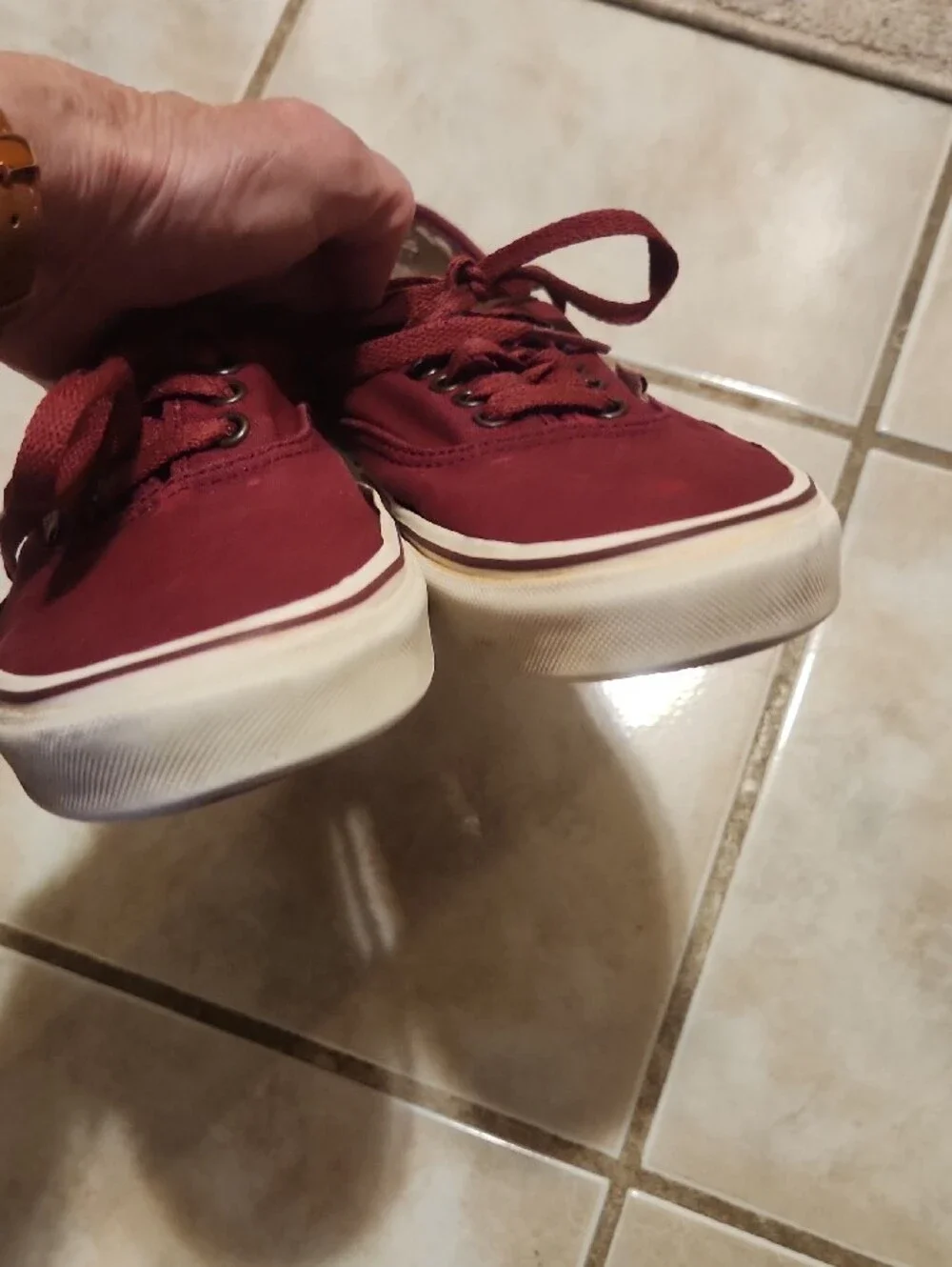 Vans Men's Burgundy Canvas Lace-Up Sneakers